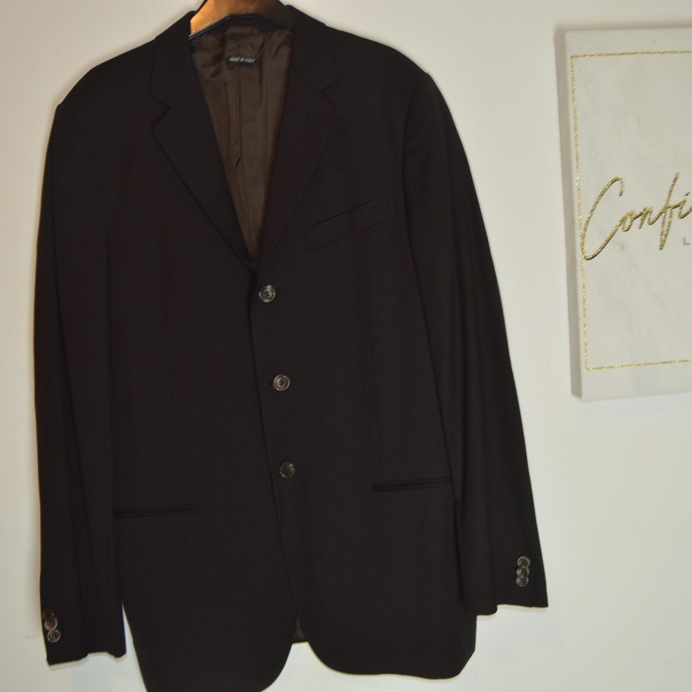 Giorgio Armani dark brown wool silk nylon blazer